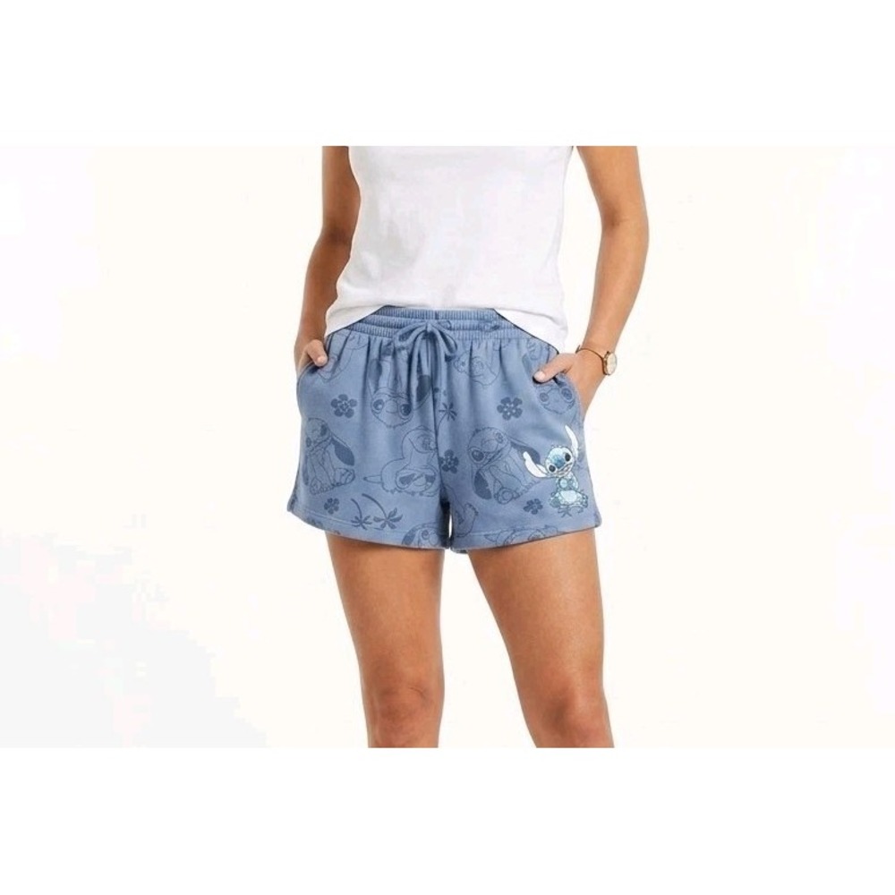 Disney's Lilo & Stitch Junior's Drawstring Terry Sweat Shorts Size S